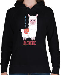 printfashion Most leköpnélek - Antiszoc láma - Női kapucnis pulóver - Fekete (7033649)