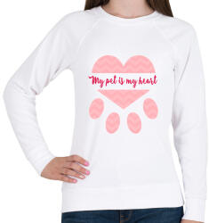 printfashion A kisállatom a szívem - Női pulóver - Fehér (14471343)