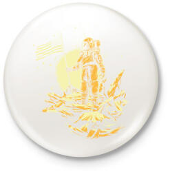 printfashion Ember a holdon USA - Kitűző, hűtőmágnes - Fehér (4177872)