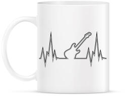 printfashion Szívritmus gitár - Bögre - Fehér (965243)