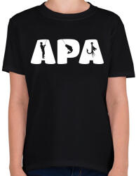 printfashion Apa horgász - Gyerek póló - Fekete (13621982)