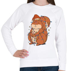 printfashion Karácsonyi mókus - Női pulóver - Fehér (5634186)