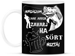 printfashion Horgászom csak akkor zavarj ha sört hoztál - Bögre - Fekete (4711204)