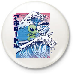 printfashion Űrlény szörf - Kitűző, hűtőmágnes - Fehér (6131967)