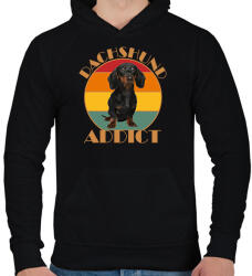 printfashion Dachshund addict - Férfi kapucnis pulóver - Fekete (7342968)