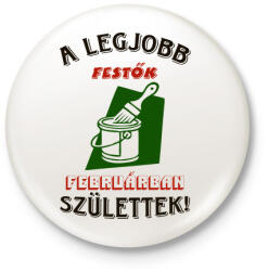 printfashion Festő szülinapja február színes - Kitűző, hűtőmágnes - Fehér (5474805)