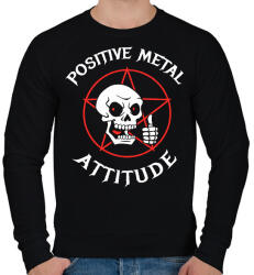 printfashion Positive metal attitude - Férfi pulóver - Fekete (2583339)