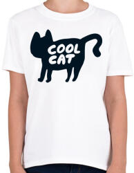 printfashion Cool Cat - Gyerek póló - Fehér (986940)