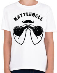 printfashion Bajszos kettlebell - Gyerek póló - Fehér (11722932)