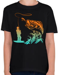 printfashion pecás - Gyerek póló - Fekete (5103036)