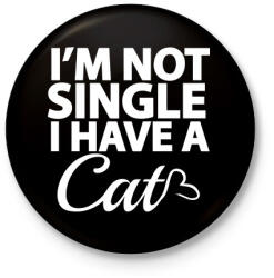 printfashion Nem vagyok szingli, van egy macskám - Kitűző, hűtőmágnes - Fekete (3097414)