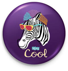 printfashion Cool zebra - Kitűző, hűtőmágnes - Lila (9477563)