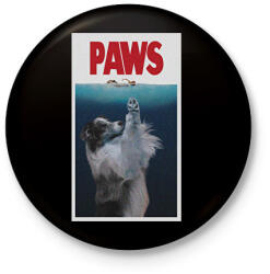 printfashion PAWS jaws ausztrál juhász kutya - Kitűző, hűtőmágnes - Fekete (16310567)