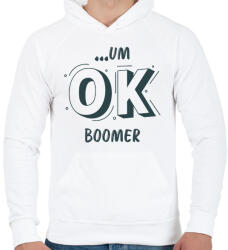 printfashion um OK boomer - Férfi kapucnis pulóver - Fehér (7275886)