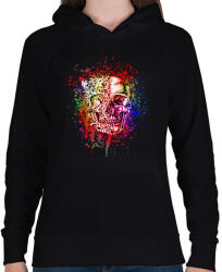printfashion colored skull - Női kapucnis pulóver - Fekete (1772301)