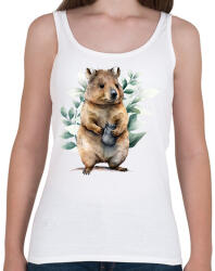 printfashion Quokka növényekkel - Női atléta - Fehér (13923655)