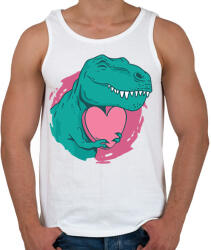 printfashion T-rex szívvel - Férfi atléta - Fehér (11877600)