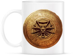 printfashion Witcher logó és pénzérme - Bögre - Fehér (2689679)