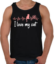 printfashion I love my cat - Férfi atléta - Fekete (6399998)