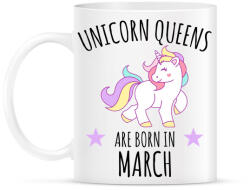 printfashion Unikornis királylányok születésnapja márciusban - Bögre - Fehér (1243944)