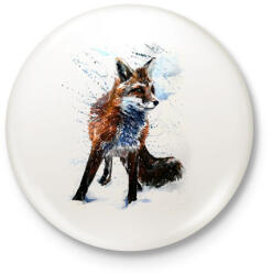 printfashion róka - Kitűző, hűtőmágnes - Fehér (8518123)