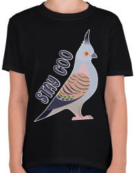 printfashion Stay coo - Gyerek póló - Fekete (11674769)