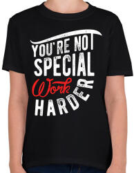 printfashion Dolgozz keményebben - Gyerek póló - Fekete (255063)