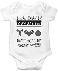 printfashion Decemberben születtem de minden hónapban egészségesen élek - Baba Body - Fehér (1401342)