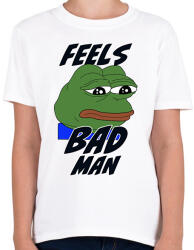printfashion Feels bad man meme - Gyerek póló - Fehér (5964709)