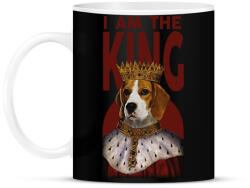 printfashion I am the king - kutya - Bögre - Fekete (7075299)