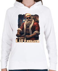 printfashion Merry Liftmas - Női kapucnis pulóver - Fehér (14726085)