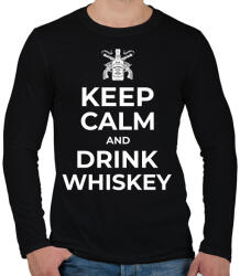 printfashion DRINK WHISKEY - Férfi hosszú ujjú póló - Fekete (10354816)
