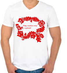 printfashion Szelíd szitkok - nyúlna meg a nyakad - Férfi V-nyakú póló - Fehér (15199059)