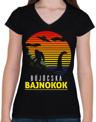 printfashion Bújócska bajnokok - Női V-nyakú póló - Fekete (1241402)