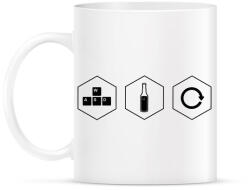 printfashion Game Refuel Repeat logó - Bögre - Fehér (1602223)