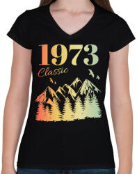 printfashion 1973 - Női V-nyakú póló - Fekete (12712133)