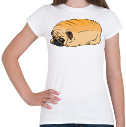 printfashion Mopsz kenyér - Női póló - Fehér (11904689)