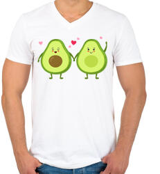 printfashion Avokádó pár - Férfi V-nyakú póló - Fehér (11884349)
