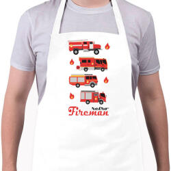 printfashion Fireman retro - Kötény - Fehér (4914889)