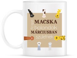 printfashion Az igazi macska bolondok - Bögre - Fehér (6233702)