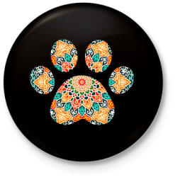 printfashion Mandala mancs - Kitűző, hűtőmágnes - Fekete (4779573)