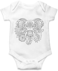 printfashion Indiai elefánt - Baba Body - Fehér (5692856)