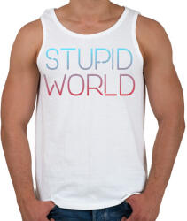 printfashion Stupid World - Férfi atléta - Fehér (2366029)