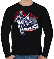 printfashion Motocross - Férfi pulóver - Fekete (15691305)