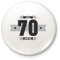 printfashion b-day-70-dark-lightgrey - Kitűző, hűtőmágnes - Fehér (3076423)
