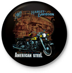 printfashion Harley Davidson Vintage - Kitűző, hűtőmágnes - Fekete (4858307)