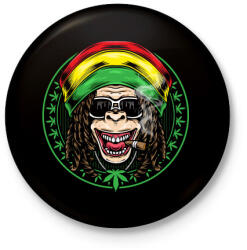 printfashion Reggae majom - Kitűző, hűtőmágnes - Fekete (3101693)
