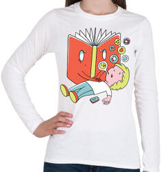 printfashion Könyv - Női hosszú ujjú póló - Fehér (6381636)