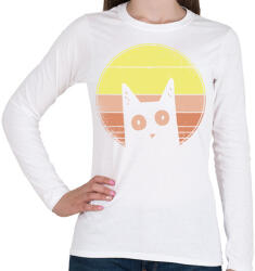 printfashion Psycho macska - Női hosszú ujjú póló - Fehér (4311874)