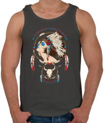 printfashion Törzsfőnök - Férfi atléta - Sötétszürke (170959)